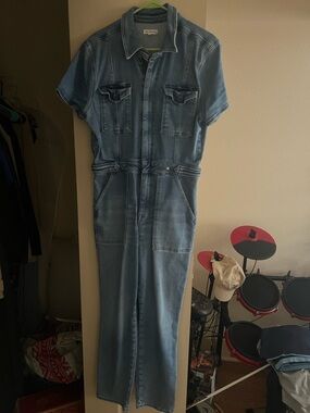Good American Light Blue Denim Jumpsuit